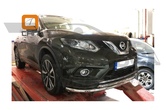 Защита переднего бампера - труба двойная Nissan X-trail (2015-2018)