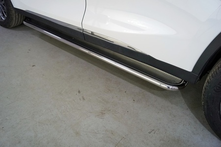 Пороги с площадкой нерж. лист 42,4 для CheryExeed TXL (2020-2021) CHEREXETXL20-20