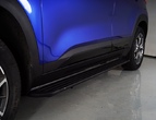 Пороги алюминиевые Slim Line Black Kia Seltos (2020-2024)