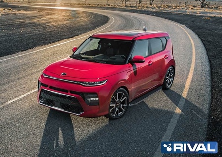 Пороги алюминиевые Premium Kia Soul (2019-2024) A180ALP.2805.1