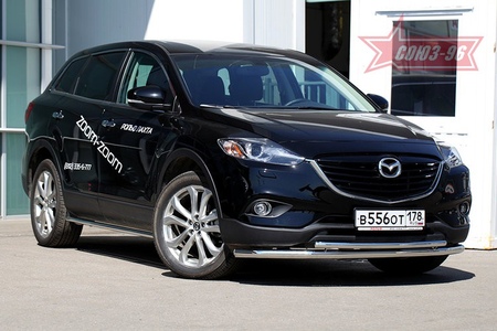 Защита переднего бампера труба d60/42 двойная Mazda CX-9 (2012-2019) MCX9.48.1759