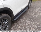 Пороги алюминиевые с пластиковой накладкой KARBON черные Mazda CX-5 (2017-2024)