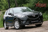 Защита переднего бампера с декоративными элементами d60 Mazda CX-5 (2011-2017)