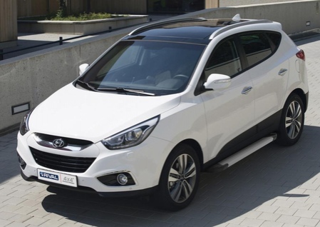 Пороги алюминиевые Silver new Hyundai IX35 (2010-2015) F173AL.2303.2