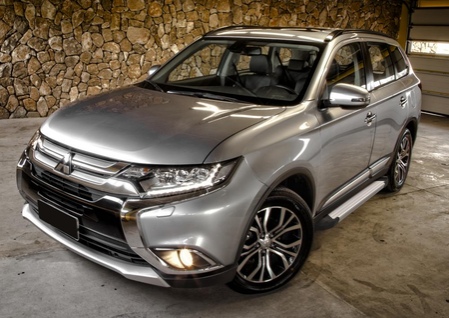 Пороги алюминиевые Silver new Mitsubishi Outlander (2012-2023) F173AL.4005.1