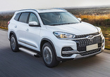 Пороги алюминиевые Silver для Chery Tiggo 8 (2020-2024)