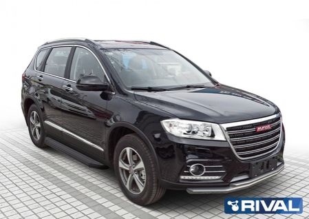 Пороги алюминиевые Premium Black Haval H6 (2014-2020) A173ALB.9402.1