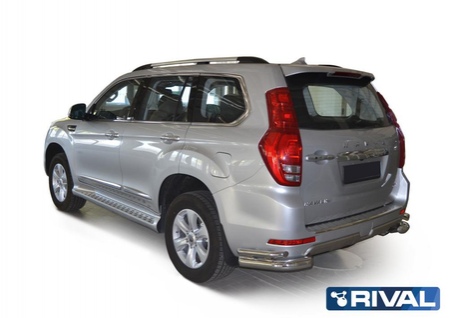 Защита заднего бампера уголки d76+d42 Haval H9 (2014-2024) R.9403.007