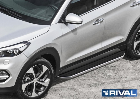 Пороги алюминиевые Premium Hyundai Tucson (2015-2021) A173ALP.2309.2