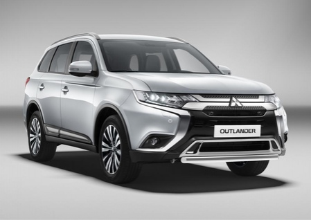 Защита переднего бампера d57 короткая Mitsubishi Outlander (2015-2023) R.4010.003
