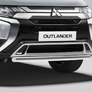 Защита переднего бампера d57 короткая Mitsubishi Outlander (2015-2023)