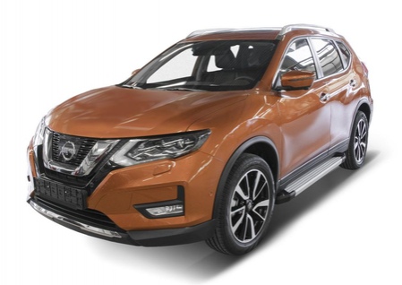 Пороги алюминиевые Silver new Nissan X-Trail (2015-2023) F173AL.4113.1