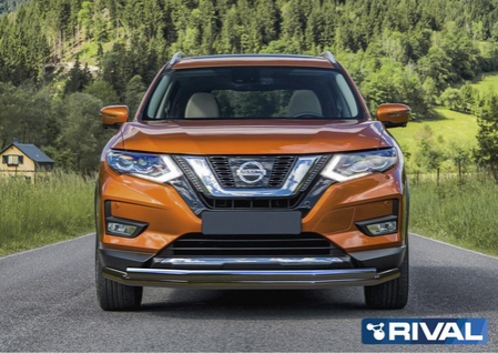 Защита переднего бампера d57+d42 Nissan X-Trail (2018-2023) R.4125.001