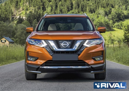 Защита переднего бампера уголки d42 Nissan X-Trail (2018-2023) R.4125.003