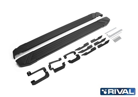 Пороги алюминиевые Black для Chery Tiggo 7 Pro (2020-2023) F180ALB.0905.2
