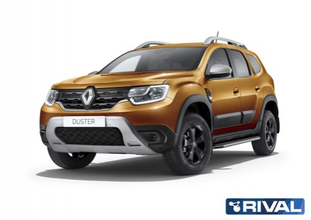 Пороги алюминиевые Premium для Renault Duster (2021-2024) A173ALP.4701.3