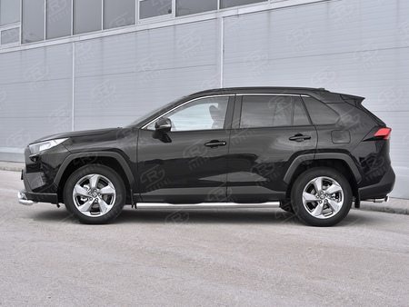 Пороги труба d76 с накладкой вариант 2 RUSSTAL Toyota RAV4 (2019-2025) TR4T-0033672
