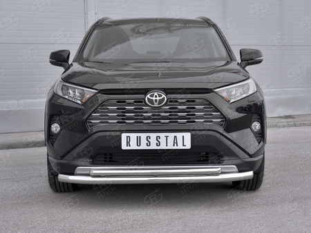 Защита переднего бампера d63 секции - d42 дуга RUSSTAL Toyota RAV4 (2019-2025) TR4Z-003362