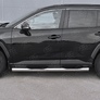 Пороги труба d76 с накладкой вариант 2 RUSSTAL Toyota RAV4 (2019-2025)