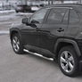 Пороги труба d76 с накладкой вариант 2 RUSSTAL Toyota RAV4 (2019-2025)