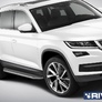 Пороги алюминиевые Premium Skoda Kodiaq (2017-2021)