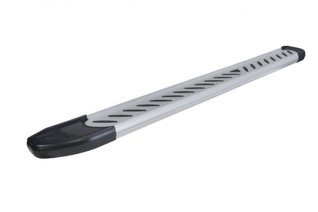 Пороги алюминиевые Slitkoff Elite Silver для Nissan X-Trail (2015-2023) AL-NXT15-12