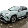 Пороги алюминиевые Slitkoff Optima Silver серебристые Toyota RAV4 (2019-2025)