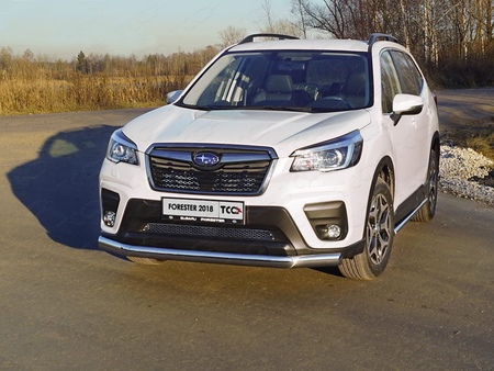 Защита передняя нижняя (овальная) 75х42 мм Subaru Forester (2018-2021) SUBFOR18-20