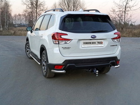 Защита заднего бампера (уголки короткие) 60,3 мм Subaru Forester (2018-2021) SUBFOR18-37