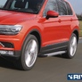 Пороги алюминиевые Silver new Volkswagen  Tiguan (2017-2024)