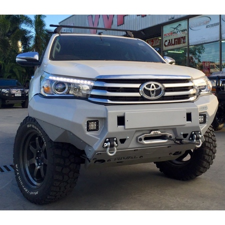 Бампер силовой передний Toyota Hilux (серый, без ПТФ) (2015-2023) D.5701.1.S-NL