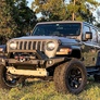 Бампер силовой передний длинный с лайтбаром Jeep Wrangler (2007-2024)