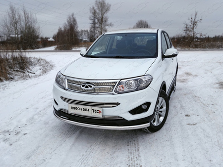 Защита переднего бампера труба D60,3 Chery Tiggo 5 (2014-2020) CHERTIG514-01