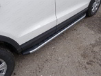 Пороги алюминиевые с пластиковой накладкой KARBON серебро Audi Q3 (2011-2019)