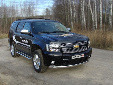 Защита передняя (овальная) 75х42 мм Chevrolet Tahoe (2012-2019) CHEVTAH12-01