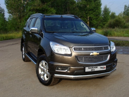 Защита передняя (овальная) 75х42 мм Chevrolet Trailblazer (2013-2019) CHEVTRBL13-01