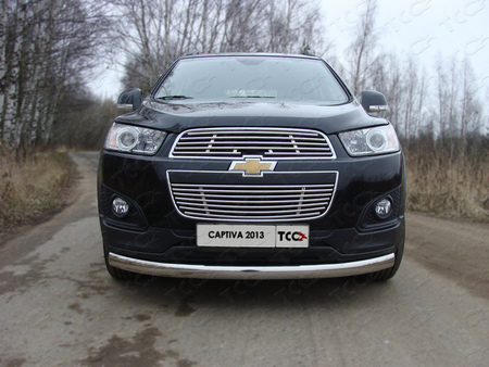 Решётка радиатора верхняя 12 мм Chevrolet Captiva (2013-2015) CHEVCAP13-03