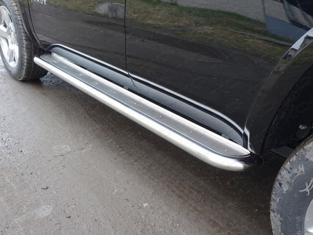 Пороги с площадкой (нерж. лист) 60,3 мм Chevrolet Tahoe (2012-2021) CHEVTAH16-07