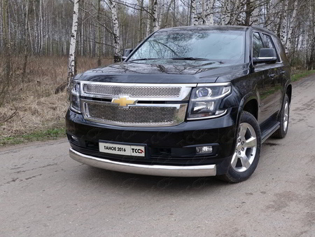 Защита передняя нижняя (овальная) 120х60 мм Chevrolet Tahoe (2016-2021) CHEVTAH16-14