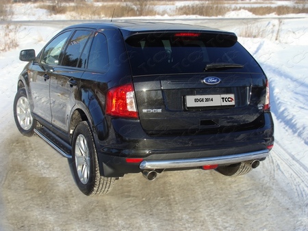 Защита задняя (овальная) 75х42 мм Ford Edge (2014-2019) FOREDG14-13