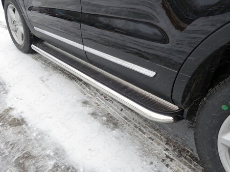 Пороги c площадкой (нерж. лист) 60,3 мм Ford Explorer (2016-2019) FOREXPL16-10