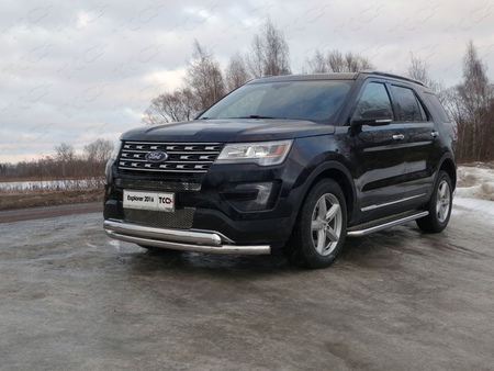 Защита передняя нижняя (двойная) 76,1/75 мм Ford Explorer (2016-2019) FOREXPL16-31