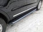 Пороги алюминиевые с пластиковой накладкой KARBON серые  Ford Explorer (2016-2019)