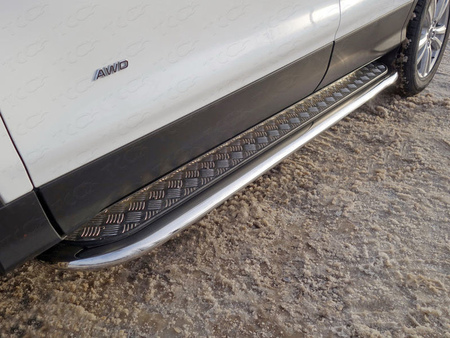Пороги с площадкой 75х42 мм Ford Kuga (2016-2019) FORKUG17-26