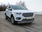 Защита передняя нижняя (двойная) 42,4/42,4 мм Ford Kuga (2016-2019)