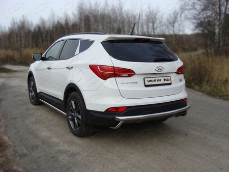 Защита заднего бампера (центральная) 60,3 мм Hyundai Santa Fe (2012-2015) HYUNSF12-08