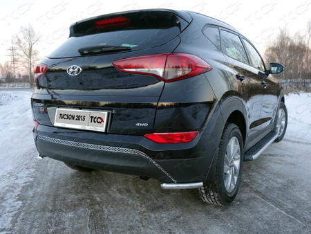 Решетка на задний бампер (лист) Hyundai Tucson (2015-2018) HYUNTUC15-16