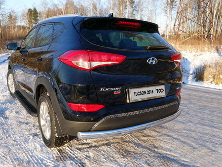 Защита задняя овальная 75х42 Hyundai Tucson (2015-2018) HYUNTUC15-31