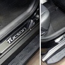 Накладки на пороги (зеркальные с надписью) Hyundai Tucson (2015-2018)