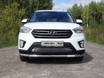 Защита передняя нижняя 60,3 мм с ДХО Hyundai Creta (2016-2021)